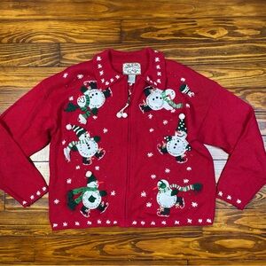 Festive Red Snowman Sweater